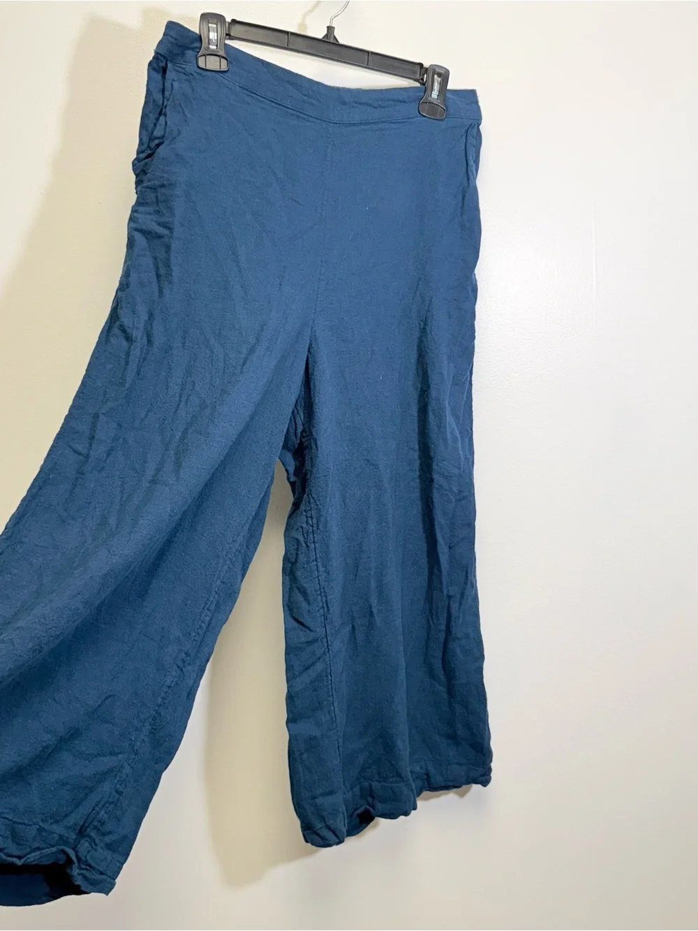 Free People Free-est Sightseer Poseidon Navy Blue Linen Tank Pant Set Large